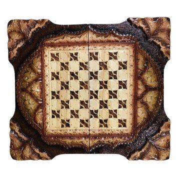 Chess set 3 in 1 handmade, 60×30×8 cm, art. 191304
