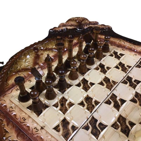 Chess set 3 in 1 handmade, 60×30×8 cm, art. 191304