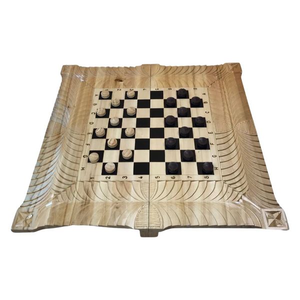 Handmade chess set 3 in 1, 60×30×9 cm, art. 191055, Brown