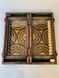 Handmade backgammon with carving under glass, 58×28×10 cm, art. 192376, Brown