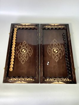 Handmade wooden backgammon "BMW", 60×30 cm, art. 195085, Black