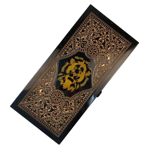 Backgammon made of black acrylic stone "Lion" 60×30×5 cm