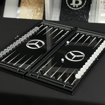 Glass backgammon "Mersedes", GrossMeister, 61×27×5 cm, art. 250086, Black