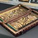 Handmade backgammon with carving under glass, 60×30×10 cm, art. 192378, Brown