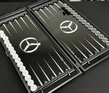 Glass backgammon "Mercedes-Benz G-Wagen", GrossMeister, 61×27×5 cm, art. 250088, Black
