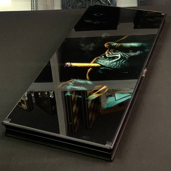 Glass backgammon "Hookah", GrossMeister, 61×27×5 cm, art. 250078, Black