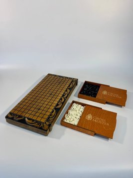 Wooden Go game, folding board, classic strategy, art. 191109, Brown