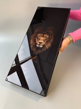Glass backgammon "Lion", art. 60×30 cm, 250002, Black