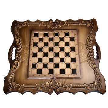 Handmade chess set 3 in 1, 60×30×9 cm, art. 191057, Brown