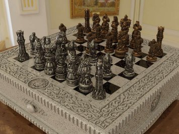 Elite chessboard made of acrylic stone, 50×50×16 cm, art. 190651