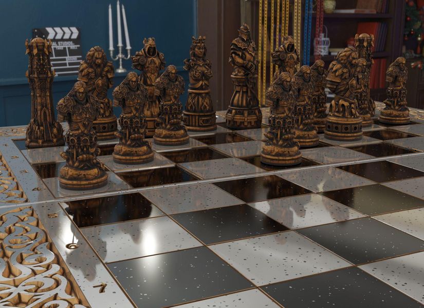 Elite chessboard made of acrylic stone, 50×50×16 cm, art. 190651