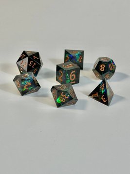 Set of dice DnD, "Crystal", 7 pcs, dark green