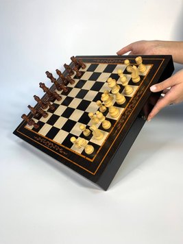 Chess set with drawers for pieces, 38×38 см, арт. 198010, Brown