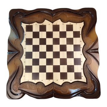 Handmade chess set 3 in 1, 60×30×9 cm, art. 191056, Brown