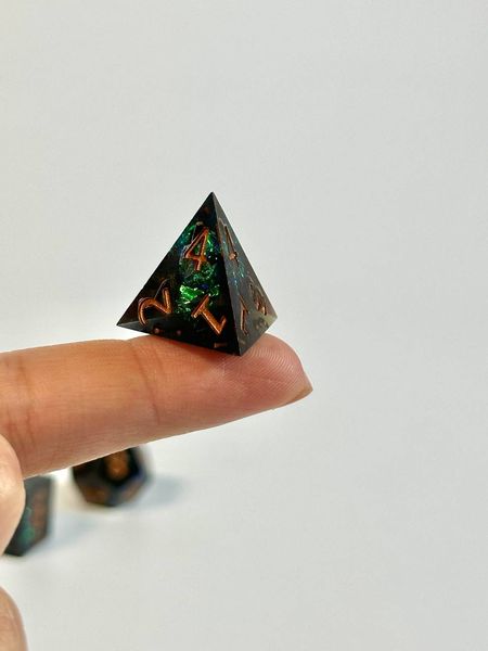 Set of dice DnD, "Crystal", 7 pcs, dark green