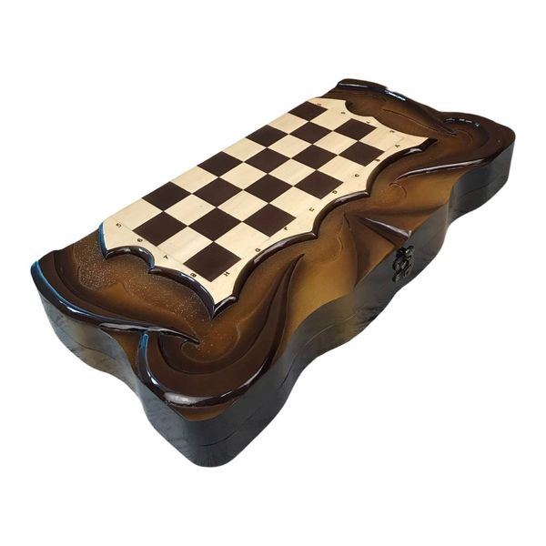 Handmade chess set 3 in 1, 60×30×9 cm, art. 191056, Brown