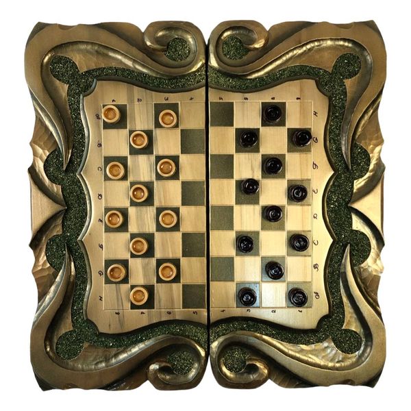 Handmade chess set 3 in 1, 60×30×9 cm, art. 191040