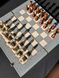 Luxury chess-checkers made of light grey acrylic stone 47×23 cm, Gray