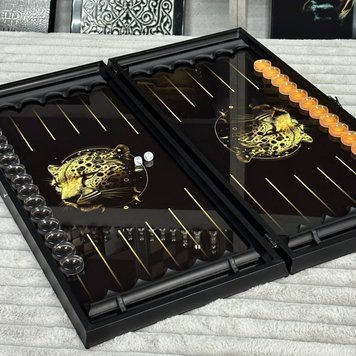 Glass backgammon "Leopard", GrossMeister, 61×27×5 cm, art. 250096