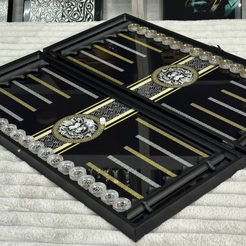 Glass backgammon "Versace", GrossMeister, 61×27×5 cm, art. 250097