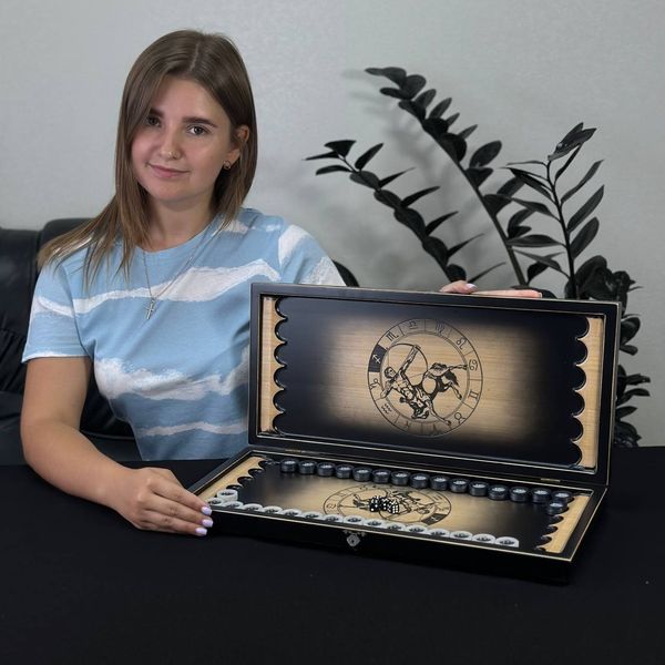 Backgammon made of wood "Sagittarius", 50×23×5 cm, art. 193027, Black