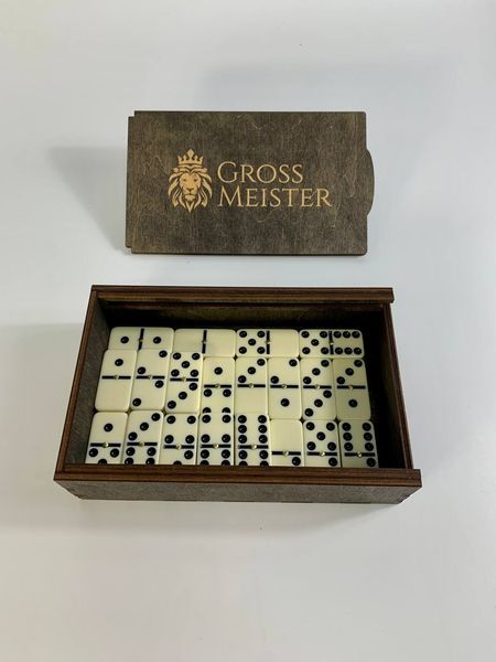 Dominoes in a box, white, 45×21×12, art. 400007, White