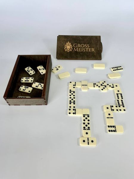 Dominoes in a box, white, 45×21×12, art. 400007, White