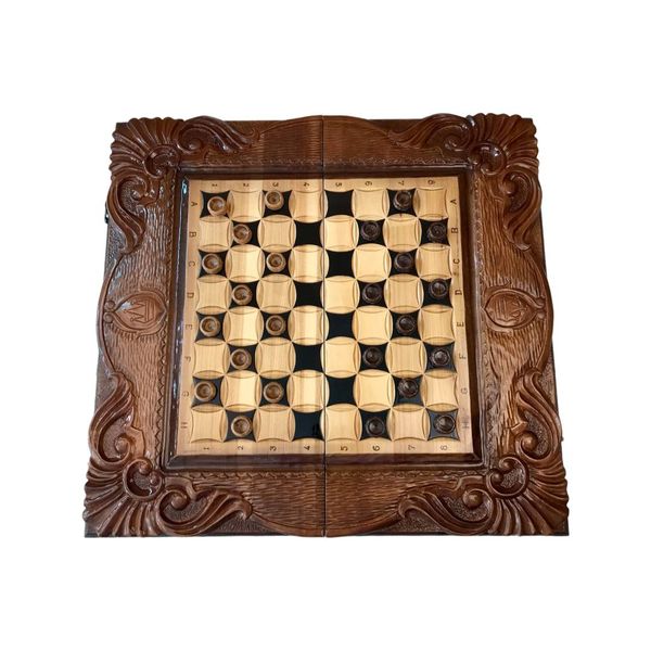 Handmade chess set 3 in 1, 60×30×9 cm, art. 191037, Brown