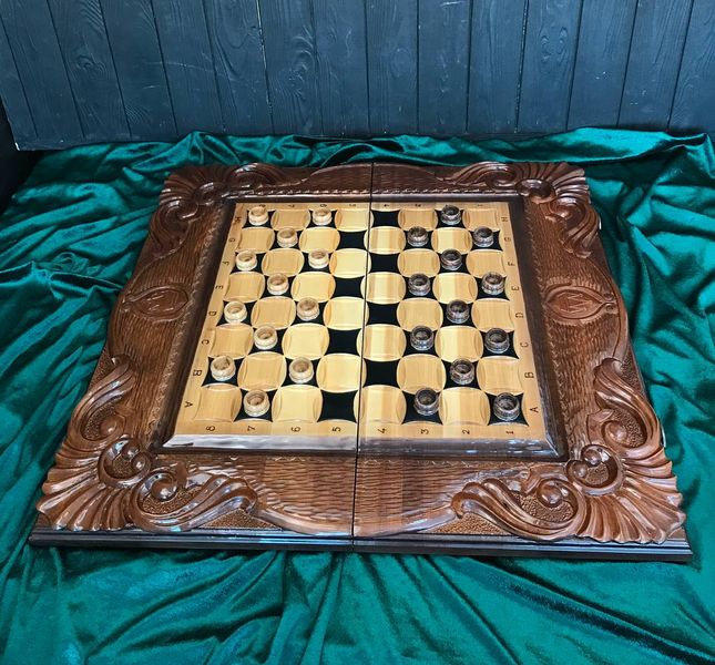 Handmade chess set 3 in 1, 60×30×9 cm, art. 191037, Brown