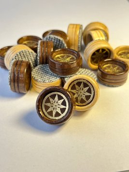 Set of wooden chips "Golden Star" 25 mm, art. 832500