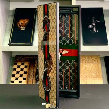 Glass backgammon "Gucci", GrossMeister, 61×27×5 cm, art. 250102