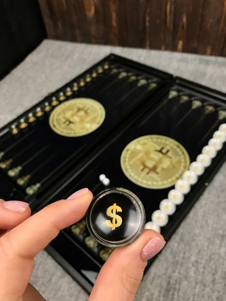 Glass backgammon "Dollar", art. 60×30 cm, 250003