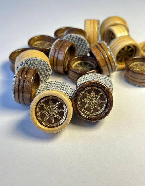 Set of wooden chips "Golden Star" 25 mm, art. 832500