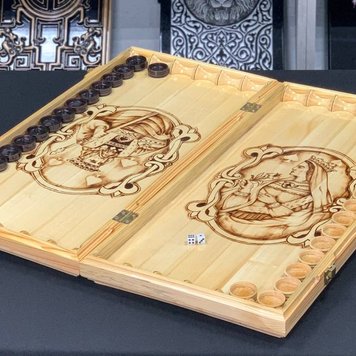 Handmade wooden backgammon "King&Queen", 60×30 cm, art. 195120