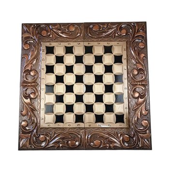 Handmade chess set 3 in 1, 60×30×9 cm, art. 191037, Brown