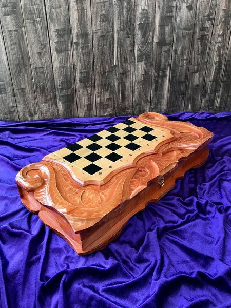 Handmade chess set 3 in 1, 60×30×9 cm, art. 191049, Brown