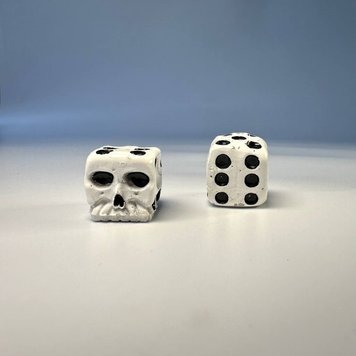 Dice stylized, carbolite, 20 mm, art. 803005, White