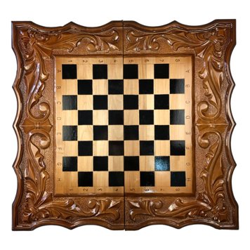 Handmade chess set 3 in 1, 60×30×9 cm, art. 191047, Brown