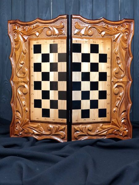 Handmade chess set 3 in 1, 60×30×9 cm, art. 191047, Brown