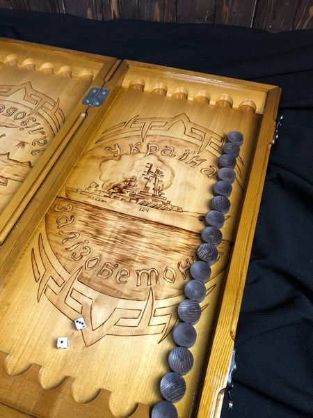 Handmade wooden backgammon, 60×30×8 cm, art. 195021