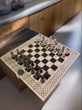 Elite chessboard made of acrylic stone, 55×28 cm, art. 190653