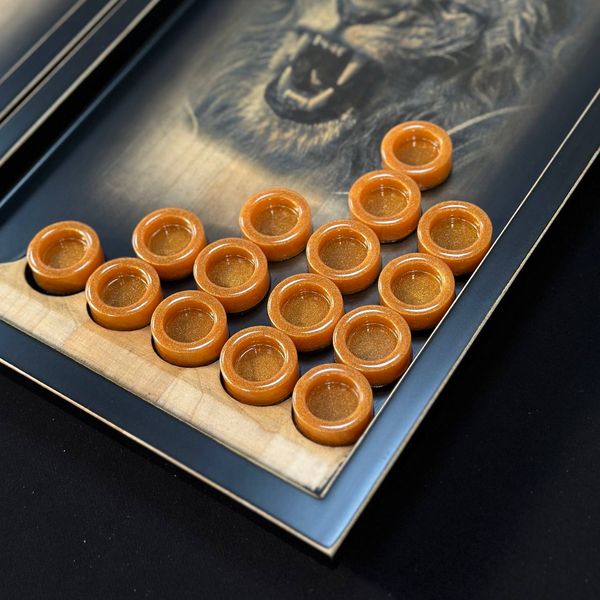 Wooden backgammon "Lion", 50×23×5 cm, art.193001