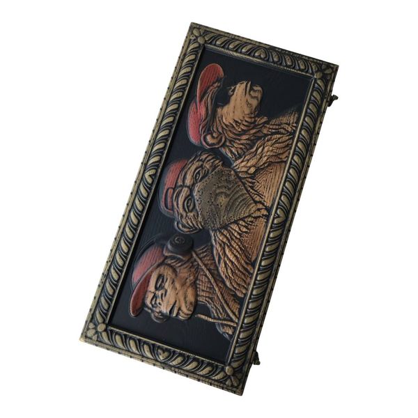 Wooden backgammon "Three Monkeys", 46×23×3cm, art.190190, Assorts