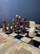 Handmade chess set 3 in 1, under glass, 58×25×9 cm, art. 194022, Brown