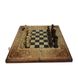 Handmade chess set 3 in 1, under glass, 58×25×9 cm, art. 194022, Brown