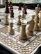 Luxury chess-checkers made of white acrylic stone 47×23 cm, White