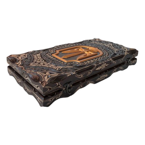 Wooden backgammon decorated with hand carving, 60×30×8 cm, art.190350