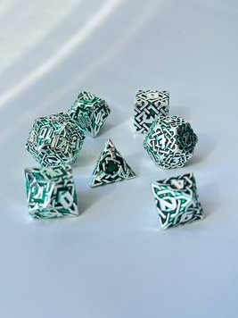 Set of dice DnD, "Asgard", 7 pcs, metal, green