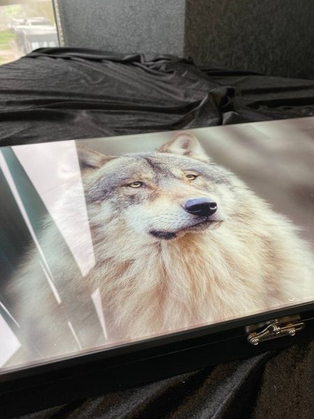 Glass backgammon "Wolf", art. 60×30 cm, 250030, Assorts