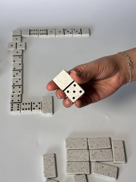 Dominoes made of acrylic stone, art. 400012, White